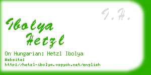 ibolya hetzl business card